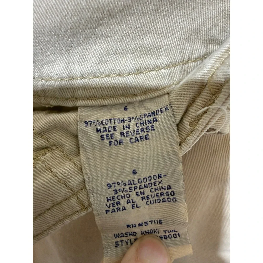 Faded Glory Womens Khaki Chino Shorts Tan Stretch Twill Size 6 9B001 - Picture 2 of 4
